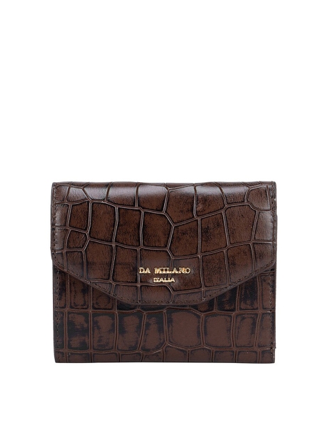 

Da Milano Women Brown Textured Leather Three Fold Wallet