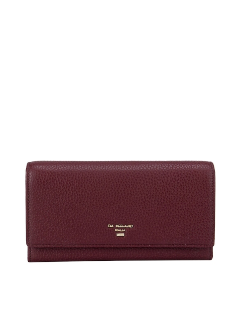 

Da Milano Women Burgundy Textured Leather Three Fold Wallet