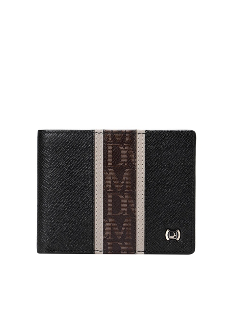 

Da Milano Men Black Textured Leather Two Fold Wallet