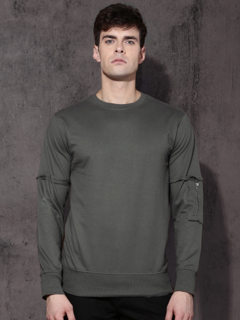 

Roadster Men Charcoal Grey Solid Sweatshirt