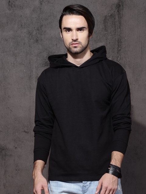 

Roadster Men Black Solid Sweatshirt