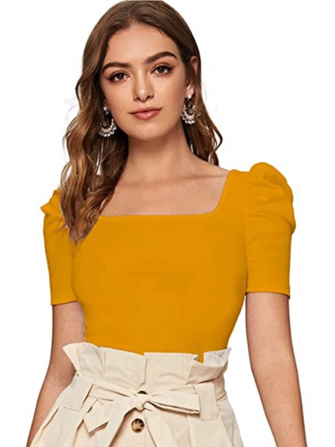 

Dream Beauty Fashion Women Mustard Solid Yellow Top