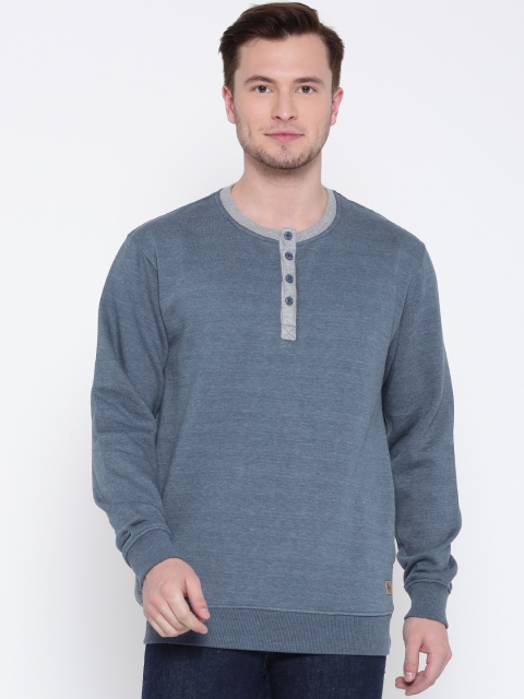 

Roadster Men Blue Solid Sweatshirt