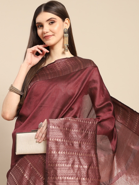 

Anouk Maroon & Golden Silk Blend Banarasi Saree