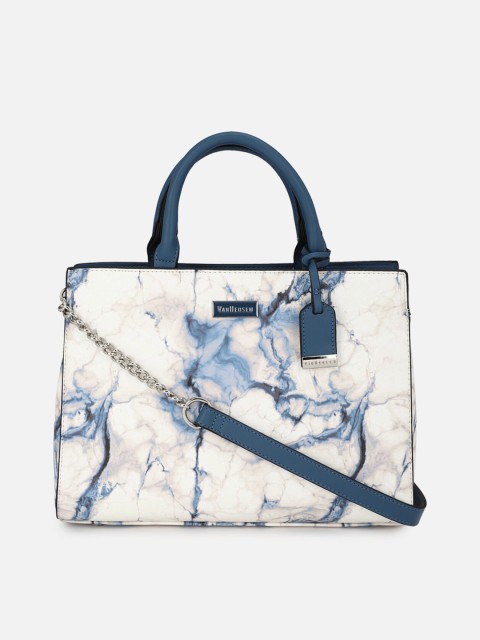 

Van Heusen Woman White Printed PU Structured Handheld Bag with Tasselled