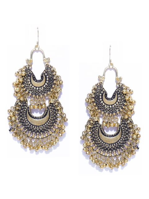 

Infuzze Antique Gold-Toned Layered Chandbalis