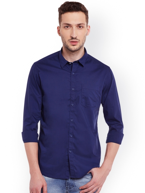 

Numero Uno Men Navy Blue Slim Fit Solid Casual Shirt