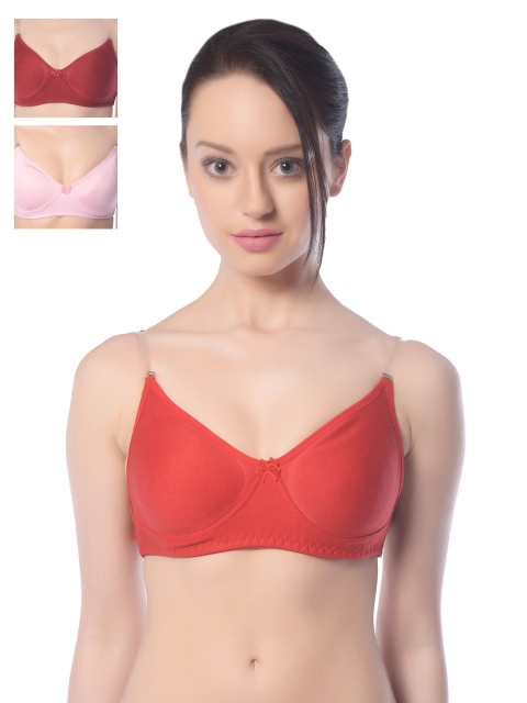 

Lady Lyka Pack Of 3 T-Shirt Bras, Red