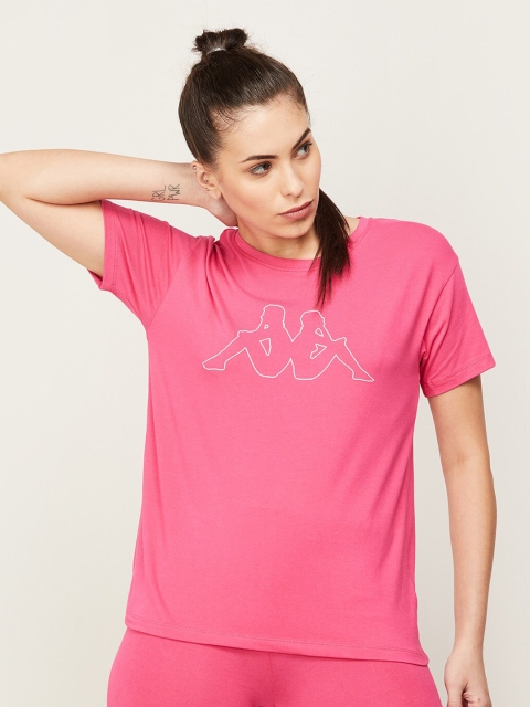 

Kappa Women Pink Printed Extended Sleeves T-shirt