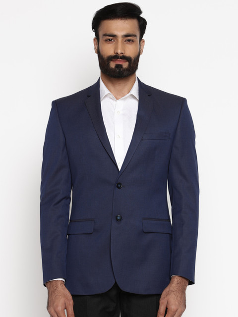

Park Avenue Blue Single-Breasted Slim Fit Blazer