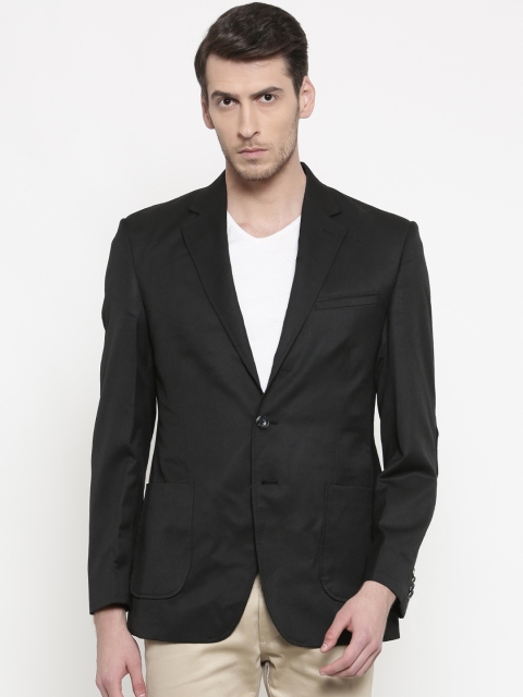 

Park Avenue Men Black Single-Breasted Slim Fit Formal Blazer