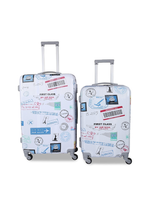 

Polo Class Adults Set Of 2 White Print Water Resistant Hard-Sided Trolley (20/24 inch)