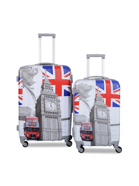 

Polo Class Set Of 2 White Printed Hard-Sided Trolley Bag