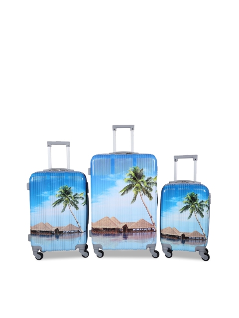 

Polo Class Set Of 3 Blue Textured Hard-Sided Trolley Bag