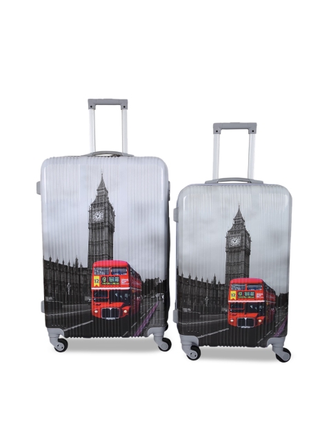 

Polo Class Set Of 2 Grey Printed Trolley Bag