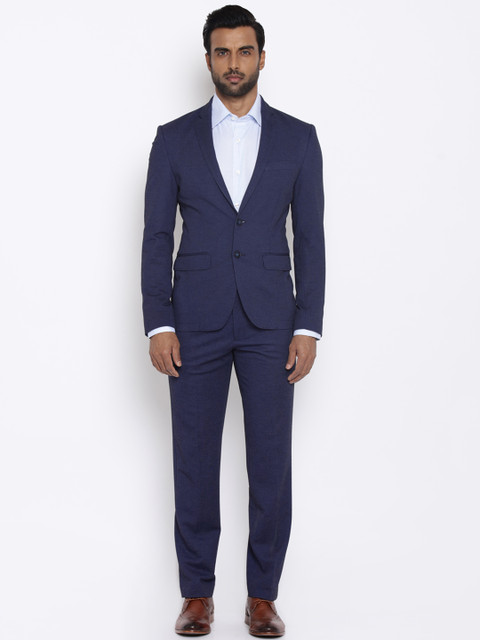 

Park Avenue Men Blue Single-Breasted Suit