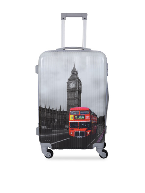 

Polo Class Grey Printed Hard-Sided Cabin Trolley Bag