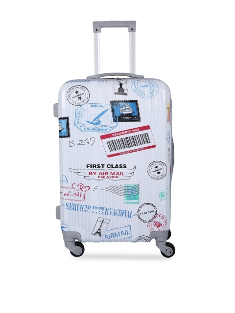 

Polo Class White Printed Hard-Sided Medium Trolley Bag