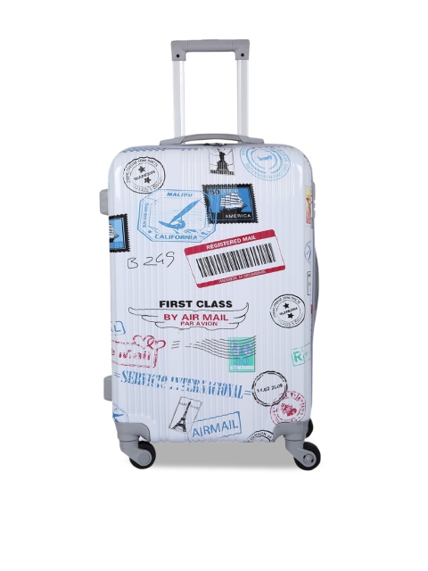 

Polo Class White Printed Cabin Hard-Sided Trolley Suitcase