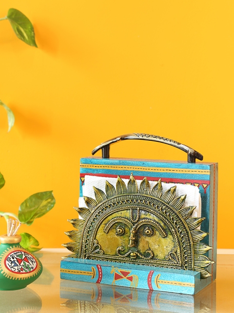 

ExclusiveLane Blue Hand-Painted Napkin Holder