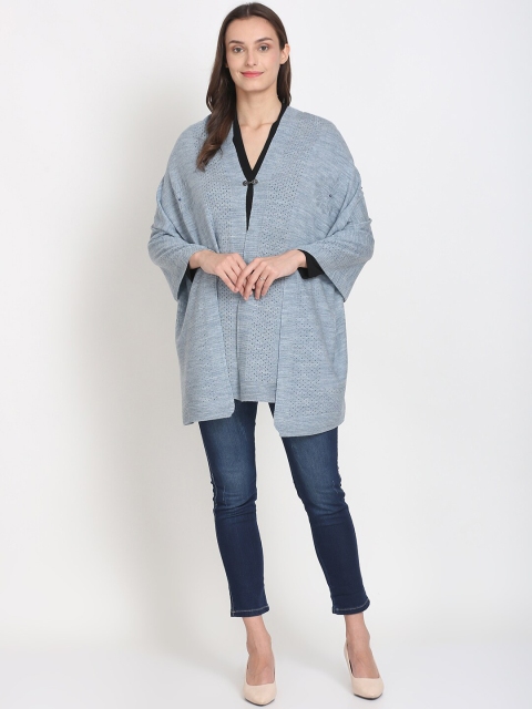 

Knitstudio Women Blue Self Desgin Knitted Shawl