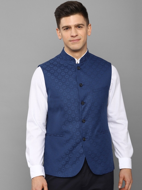 

Allen Solly Men Blue Woven Design Nehru Jackets
