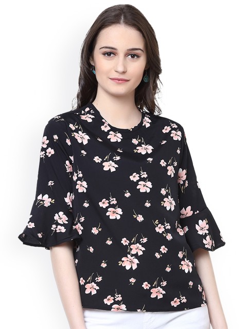 

Harpa Women Black Floral Print Top
