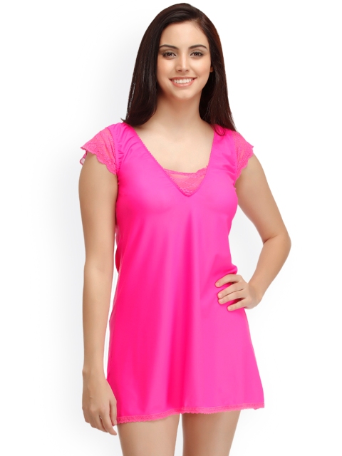 

Clovia Pink Baby-Doll with Briefs NS0797P22
