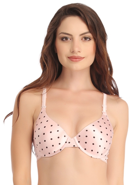 

Clovia Pink Printed Underwired Lightly Padded T-shirt Bra BR0704P2230B