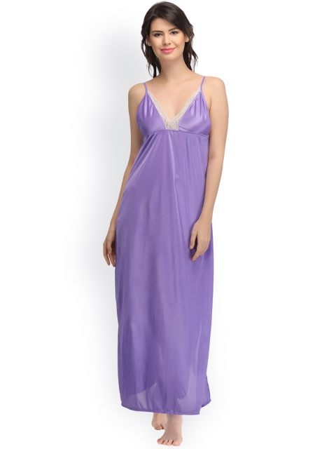 

Clovia Purple Maxi Nightdress NS0699P12