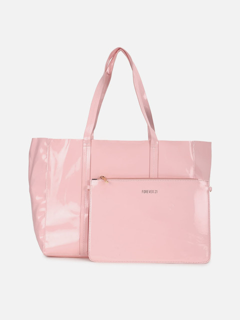 

FOREVER 21 Pink Oversized Shopper Tote Bag