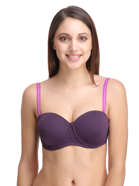 

Clovia Purple Embellished Bra Straps
