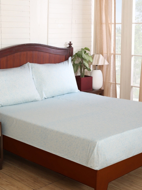 

MASPAR Blue Cotton 300 TC Fine Double Bedsheet with 2 Pillow Covers