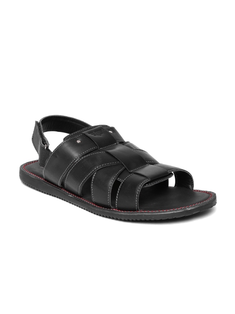 

Red Tape Men Black Leather Sandals