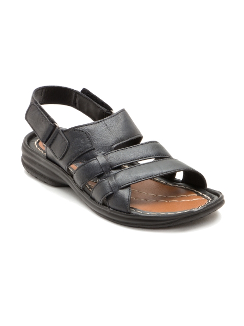 

Franco Leone Men Black Leather Sandals