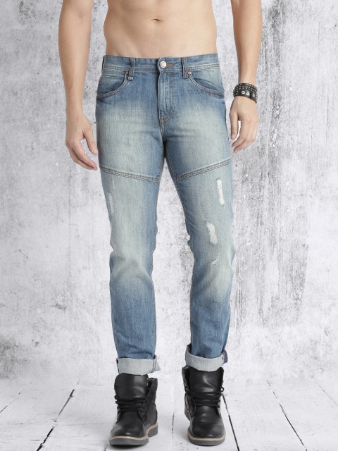 

Roadster Men Blue Slim Fit Mid-Rise Low Distress Jeans