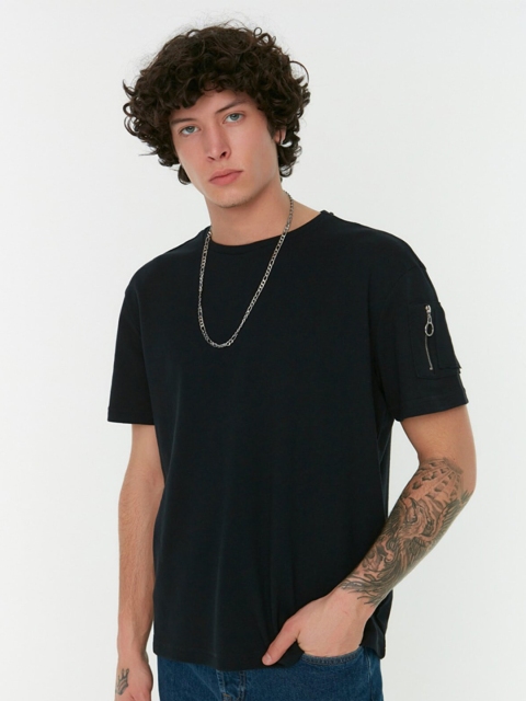 

Trendyol Men Black Cotton T-shirt