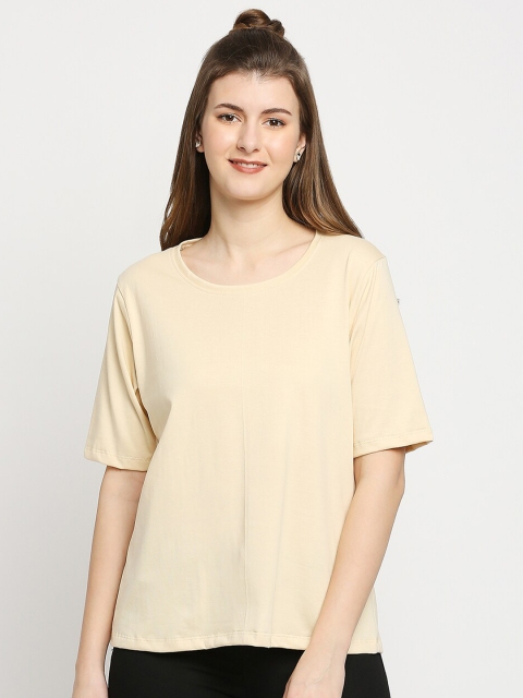 

Autumn Hues Women Beige Women Cotton Jersey Women Oversized Tshirt