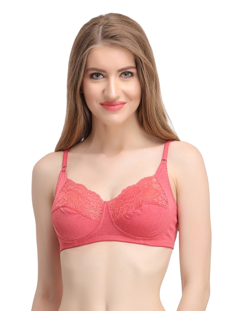 

Clovia Cotton Non-Padded Non-Wired Full Cup Bra, Coral