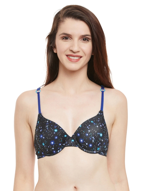 

Clovia Blue Printed Underwired Lightly Padded T-shirt Bra BR0871P0840B