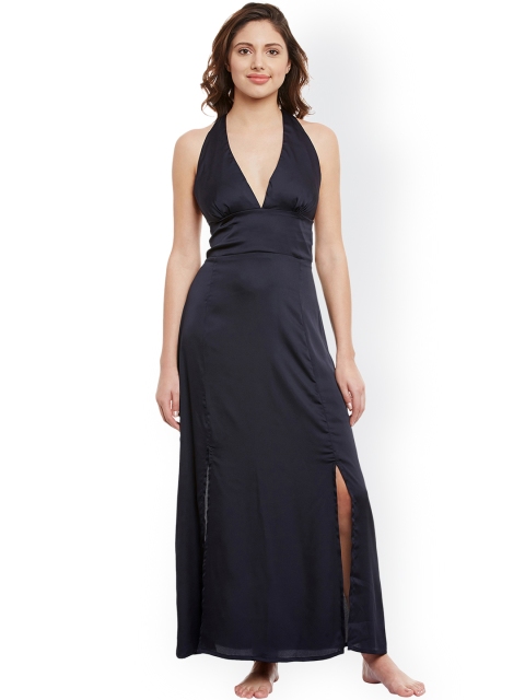 

Clovia Navy Blue Maxi Nightdress NS0816P08