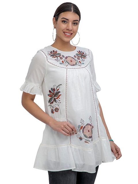 

Athah White Embroidered Tunic