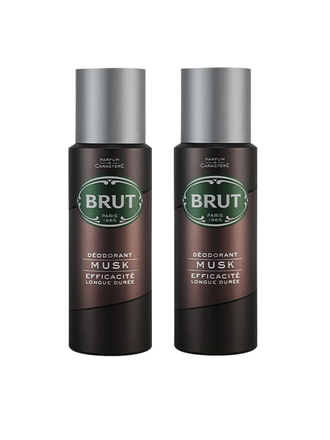 

BRUT Men Set Of 2 Original Deodorant Musk 250 ml Each, Black