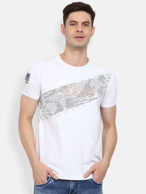 

V-Mart Men White Typography Printed Slim Fit T-shirt