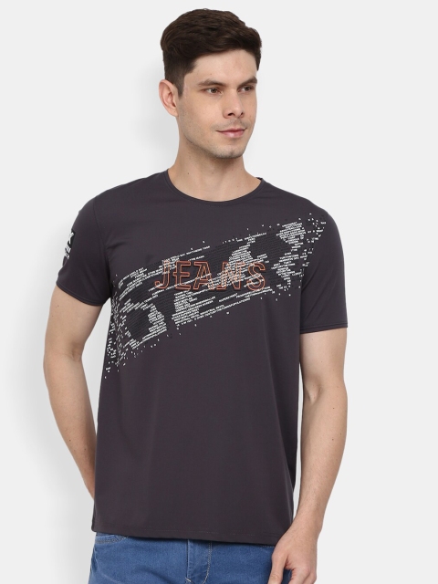 

V-Mart Men Grey Printed Slim Fit T-shirt