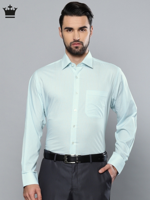 

Louis Philippe Men Sea Green Printed Classic Fit Formal Shirt