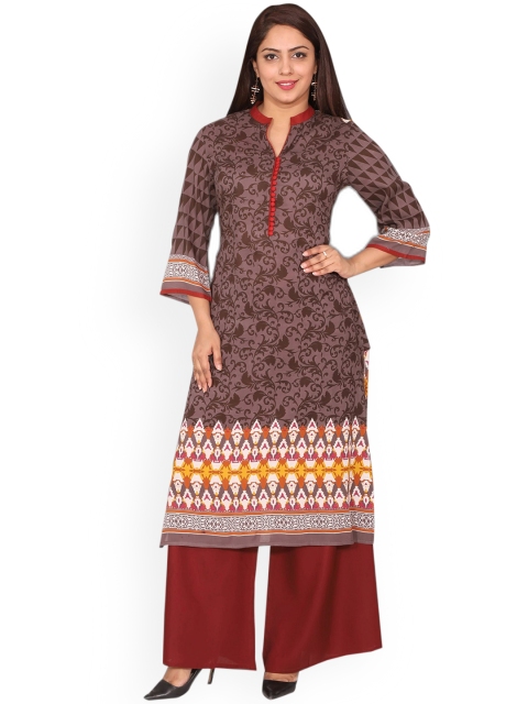 

SUTI Women Brown Ethnic Motifs Printed Kurta