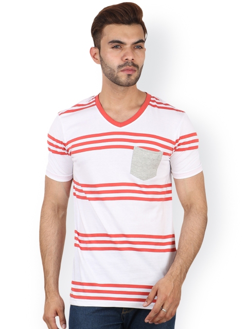 

Undercolors of Benetton Men White Striped V-Neck T-shirt