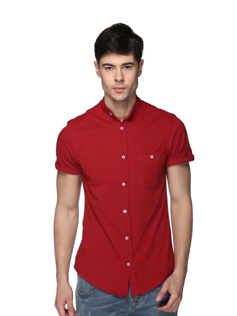 

Club York Men Red Solid Standard Casual Shirt