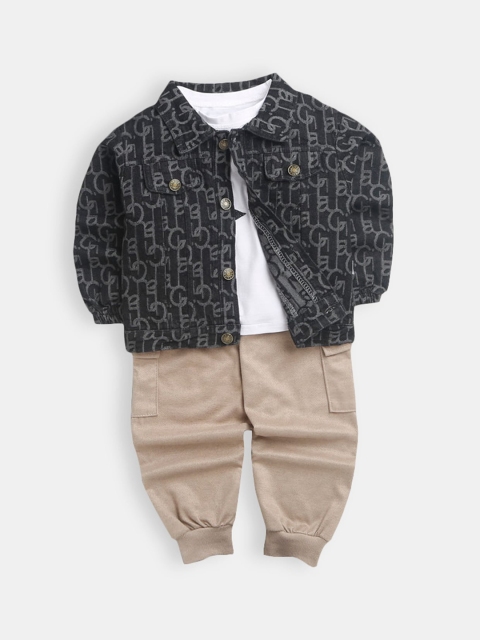 

Hopscotch Boys Black & White T-shirt with Trousers Set